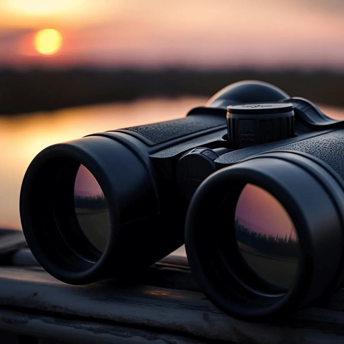 Preguntas Frecuentes Binoculares con atardecer en el fondo